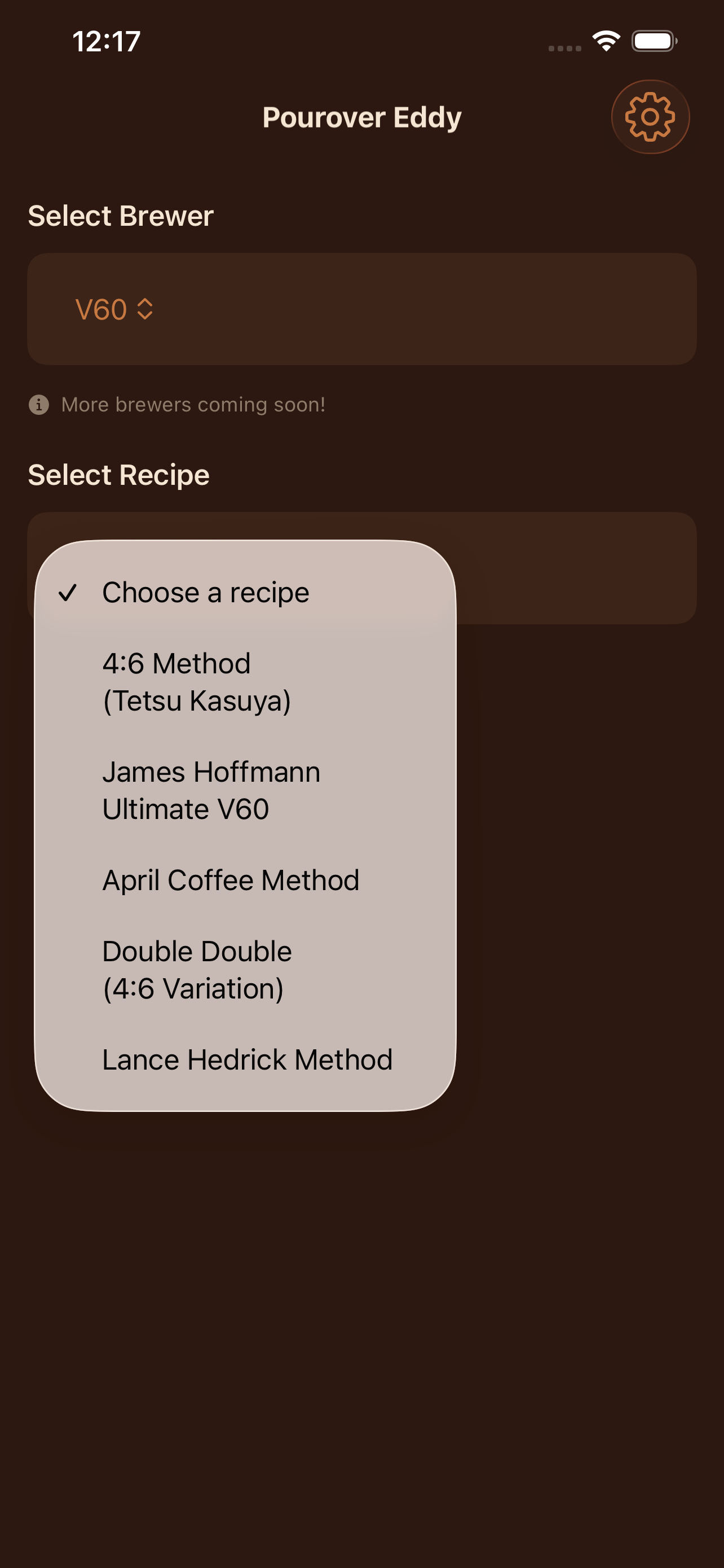 Recipe preview screen